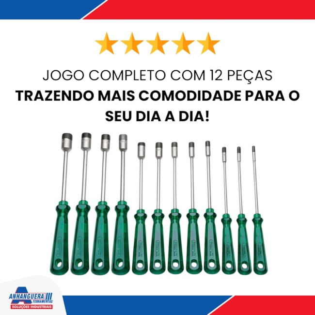 Jogo Chaves Canhão de 3mm a 14mm com 12 Peças 44250212 TRAMONTINA PRO-729d98eb-7a60-4dd9-874f-475055b79757