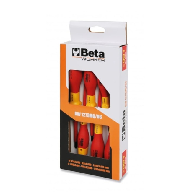 Jogo Chaves de Fenda Simples e Cruzada VDE Isoladas 1000V com 6 Peças BW 1273MQ/D6 BETA WORKER-460d89e5-c215-4f9f-814e-8620bfd1e6e8