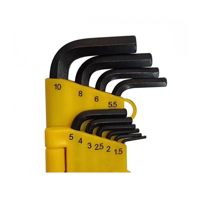 Jogo Chaves Hexagonais L 1.5mm a 10.0mm 10 Peças c/ Suporte JGHXMM10 HTOM-a28834e5-8648-4f67-b734-a500e9e027c2