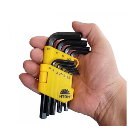Jogo Chaves Hexagonais L 1.5mm a 10.0mm 10 Peças c/ Suporte JGHXMM10 HTOM-16b2b490-58a6-44fd-b5b1-8f7132f1b82c