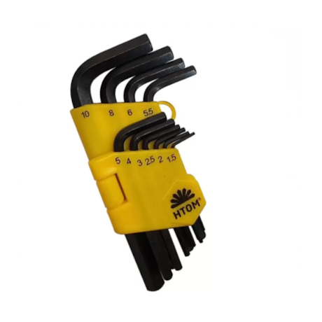 Jogo Chaves Hexagonais L 1.5mm a 10.0mm 10 Peças c/ Suporte JGHXMM10 HTOM-10321b98-7f34-4159-a3a1-73a5e095b7db