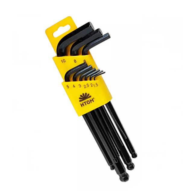 Jogo Chaves Hexagonais L Abaulada Longa 1.5mm a 10.0mm 9 Peças c/ Suporte JGHXLMM09 HTOM-91e8efbe-58ed-421e-9335-9673d028cd9f