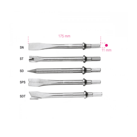 Jogo com 5 Buris para Martelete Pneumático 1940/S5 019400030 BETA-69c3010a-501c-4f44-85b1-5b5ad5326945