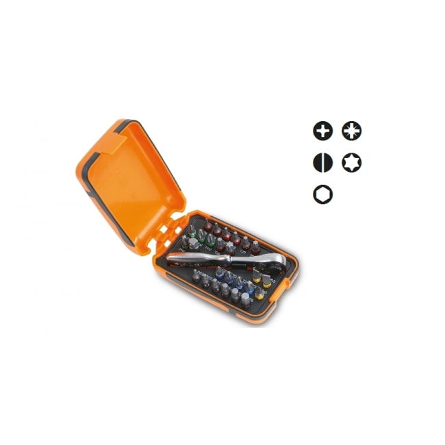 Jogo de 25 Bits. 1 Conector e 1 Roquete Reversivel em Estojo de Plástico (860/C27) 860/C27 BETA-120a9cdb-4f8e-4872-8a90-88834e75d937