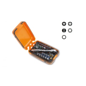 Jogo de 25 Bits. 1 Conector e 1 Roquete Reversivel em Estojo de Plástico (860/C27) 860/C27 BETA