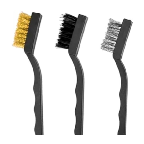 Jogo de 3 Escovas Manuais Aço/Nylon/Latão Pequena 748609 MTX-38e75856-38da-44fb-bc21-726b33025593