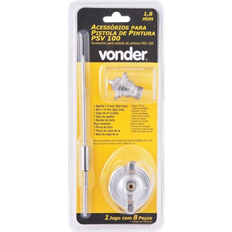 Jogo de Agulha/Bico e Capa de Ar p/ Pistola de Pintura 1.8mm PSV 100 6220200113 VONDER-a068dcde-cd9f-44a9-904f-a319970994b9