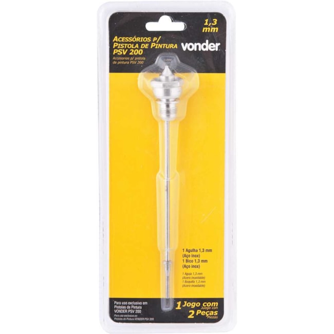 Jogo de Agulha e Bico 1.3mm para Pistola de Pintura PSV 200 6220200204 VONDER-e6cbac8e-a691-4ce7-8d5c-dc773046516d
