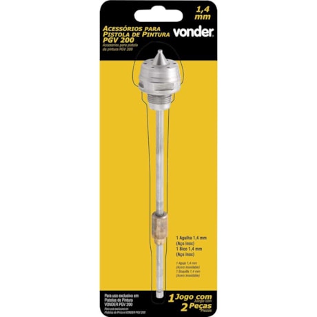 Jogo de Agulha e Bico 1.4mm para Pistola de Pintura PGV 200 6220100206 VONDER-39765a67-c313-4085-ab07-5b66841ad219