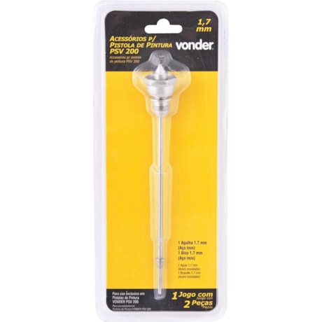 Jogo de Agulha e Bico 1.7mm para Pistola de Pintura PSV 200 6220200205 VONDER-e0b75b76-d14f-40d6-8baf-917abe500c3e