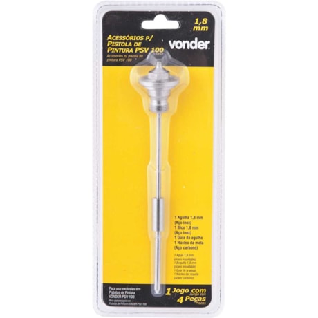 Jogo de Agulha e Bico 1.8mm para Pistola de Pintura PSV 100 6220200103 VONDER-5443d06f-cc19-4ec0-92f8-22b6b449f9a2