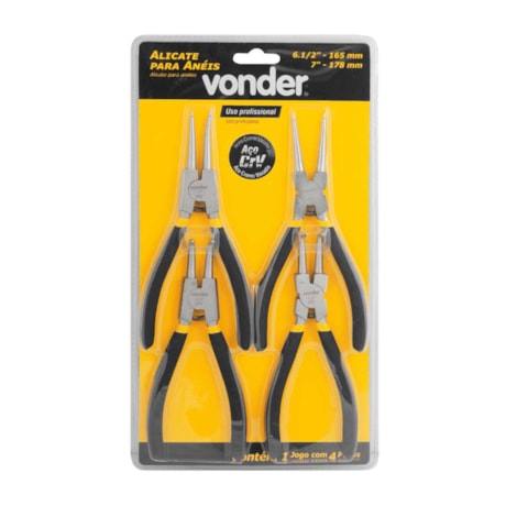 Jogo de Alicates para Anéis Internos/Externos com 4 Peças 3662004007 VONDER-732eae18-9e5c-444a-bd02-873f3a3c4d72
