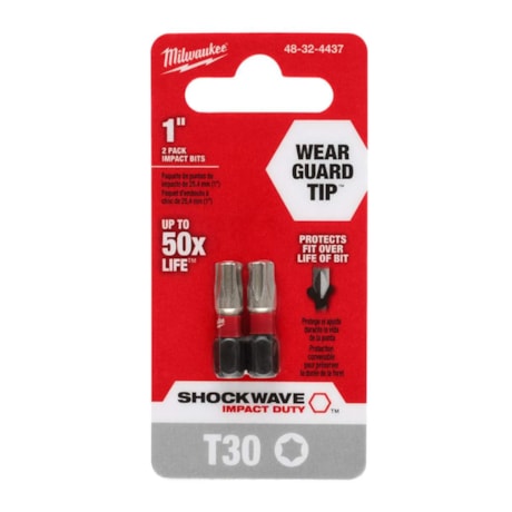 Jogo de Bit Torx TX30 X 25mm com 2 peças Forma E 48-32-4437 MILWAUKEE