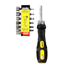 Jogo de Bits com 20 Peças e Encaixe Sextavado 1/4'' 3538200000 VONDER