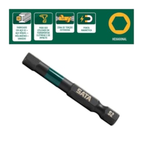 Jogo de Bits de Impacto Hexagonal 3mm x 50mm Encaixe 1/4