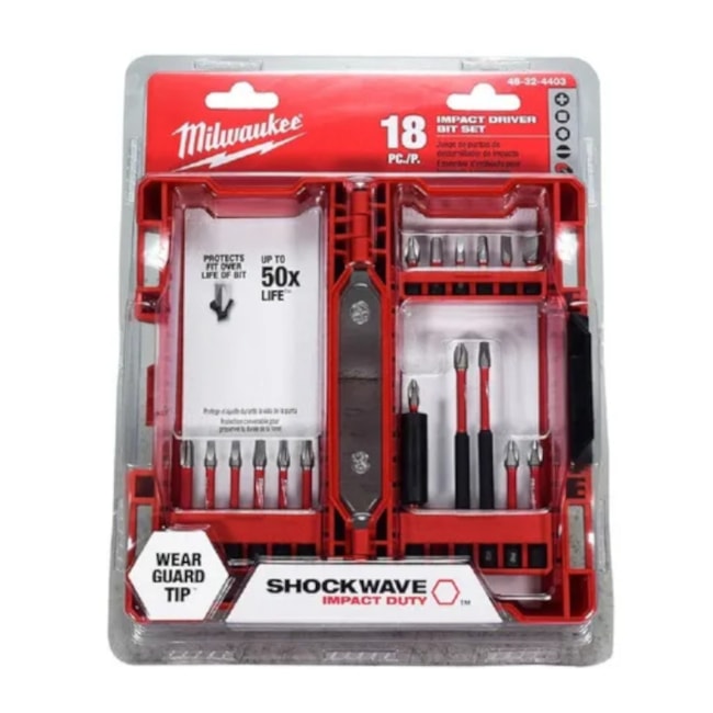 Jogo de Bits de Impacto Shockwave com 18 Peças 48-32-4403 MILWAUKEE-a50bccbf-be84-49b2-a446-4cf4797b3fb0