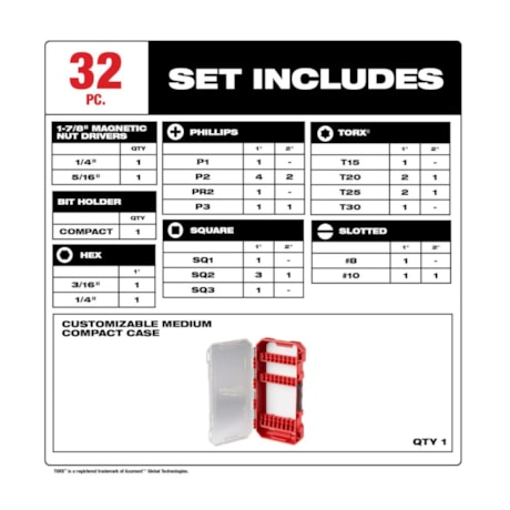 Jogo de Bits de Impacto Shockwave com 32 Peças 48-32-4004 MILWAUKEE-88c255ef-2af7-4f17-96da-a9e7e718fca6