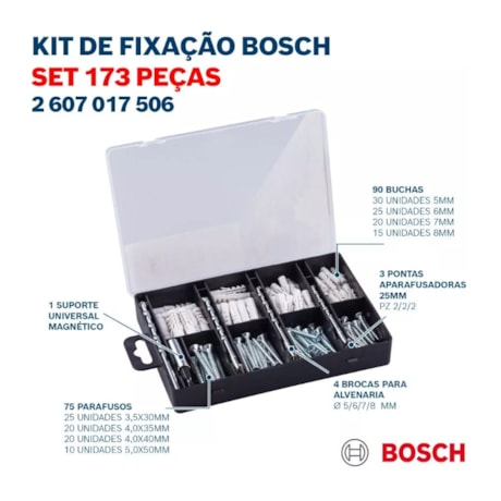 Jogo de Bits e Brocas para Parafusar e Fixar com 173 Peças 2607017506 BOSCH-e392d12e-a370-4a81-9b5e-7e97d7baa295