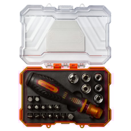 Jogo de Bits e Soquetes com 21 Peças S49005021 ROBUST-83492760-9258-453e-bc89-fd869aeedfdd