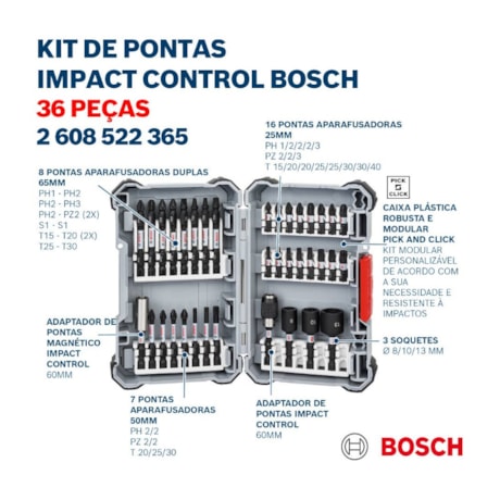 Jogo de Bits e Soquetes Impact Control 36 Peças 2608522365 BOSCH-6e8dc4a6-80ed-400c-9fc8-950058abc77e