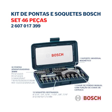 Jogo de Bits e Soquetes para Parafusar com 46 Peças 2607017399 BOSCH-770f51ea-cb99-45ed-9442-3f3030145665