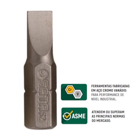 Jogo de Bits Fenda 6,5MM x 25MM Encaixe 1/4 com 5 Peças ST59218ST SATA-39096863-aca8-410f-8203-a4df4757a8d7