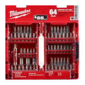 Jogo de Bits Fenda/Phillips/Torx/Hexagonal com 64 Peças 48-32-1552 MILWAUKEE