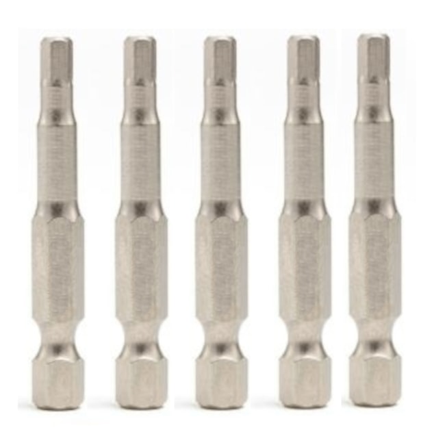Jogo de Bits Hexagonal 4mm x 50mm Encaixe 1/4