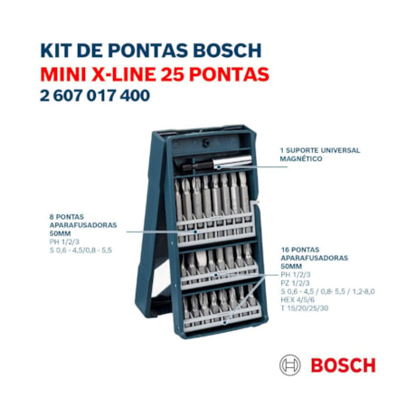 Jogo de Bits Mini X-Line para Parafusar 25 Peças 2607017400 BOSCH-3ffbe761-b5ec-41c0-9002-52d866fb5f08