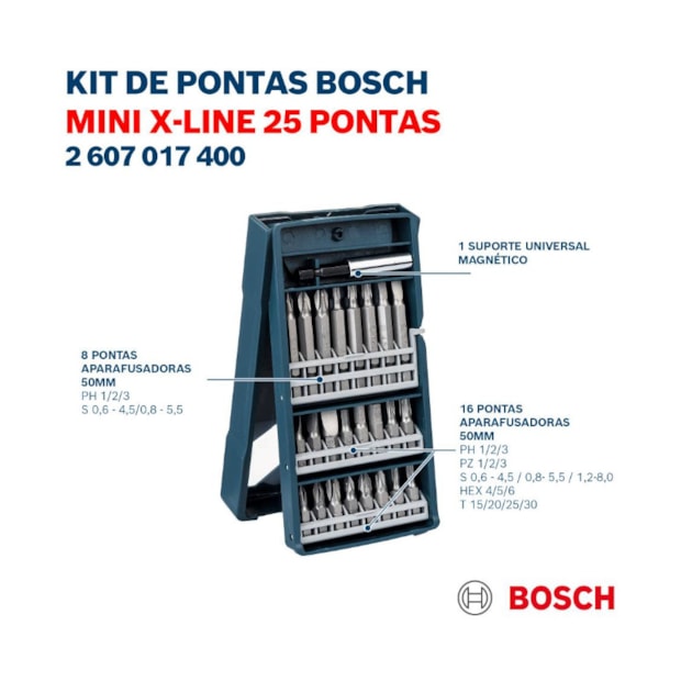 Jogo de Bits Mini X-Line para Parafusar 25 Peças 2607017400 BOSCH-dab2fc55-2ade-4111-bf3f-18b044d09870