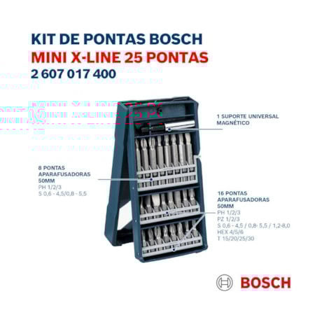 Jogo de Bits Mini X-Line para Parafusar 25 Peças 2607017400 BOSCH-cdbd9ae3-44d1-4de7-89df-afb8584a49a1