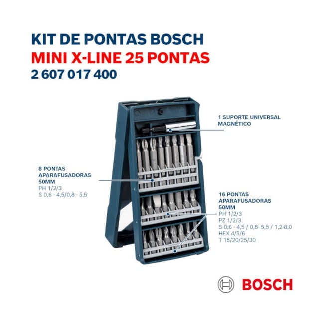 Jogo de Bits Mini X-Line para Parafusar 25 Peças 2607017400 BOSCH-8d0970d2-5002-4e04-95df-adf0149abb8c