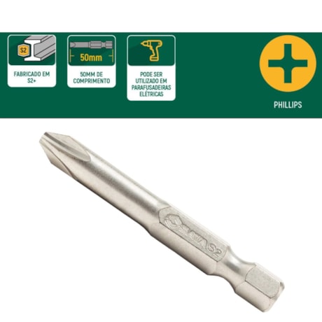 Jogo de Bits N2 x 50mm Encaixe 1/4