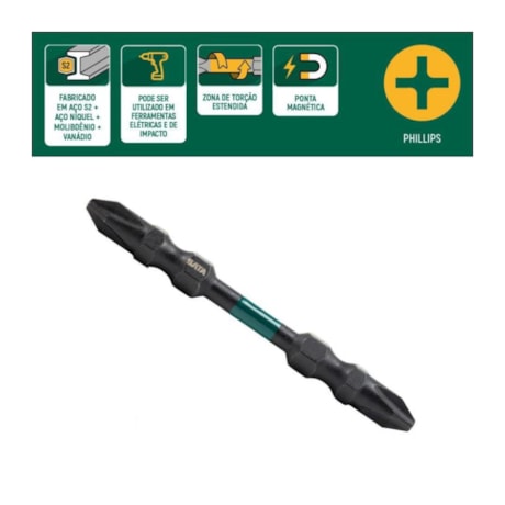 Jogo de Bits Phillips de Impacto Nº3 x 110mm Encaixe 1/4