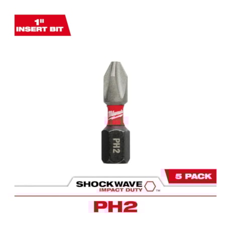 Jogo de Bits Phillips de Impacto PH2 x 25mm Forma E com 5 Peças 48-32-4601 MILWAUKEE-990c7bdf-036a-44db-aab1-82d0d0664739