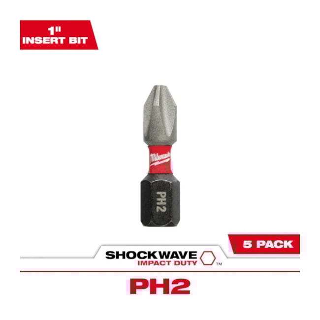 Jogo de Bits Phillips de Impacto PH2 x 25mm Forma E com 5 Peças 48-32-4601 MILWAUKEE-938d09ba-6afb-43b7-be28-af71cfee0d57