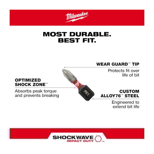 Jogo de Bits Phillips de Impacto PH2 x 25mm Forma E com 5 Peças 48-32-4601 MILWAUKEE-1522e362-a4fb-4c93-ab07-abddf08c4ef1