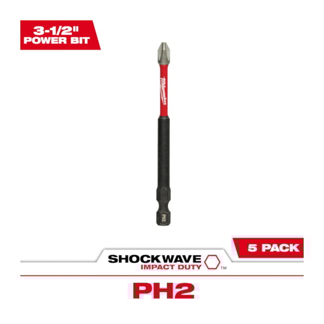 Jogo de Bits Phillips de Impacto PH2 x 89mm Forma E com 5 Peças 48-32-4564 MILWAUKEE-f463b4e8-1734-46a9-b282-07762788e58b