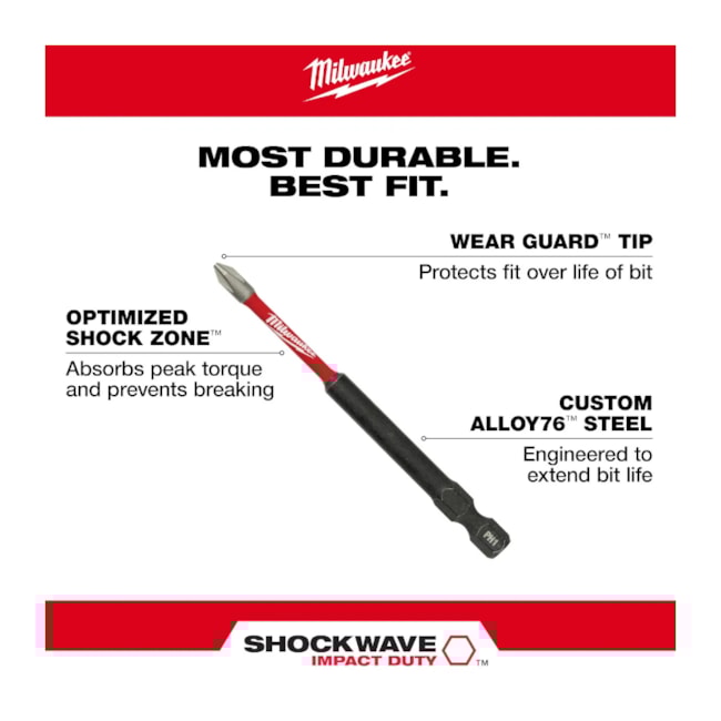 Jogo de Bits Phillips de Impacto PH2 x 89mm Forma E com 5 Peças 48-32-4564 MILWAUKEE-c1908a50-56b8-4014-b2b3-8c5d19854693