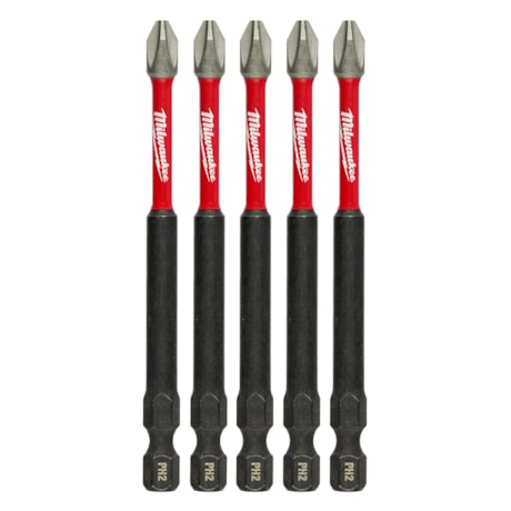 Jogo de Bits Phillips de Impacto PH2 x 89mm Forma E com 5 Peças 48-32-4564 MILWAUKEE