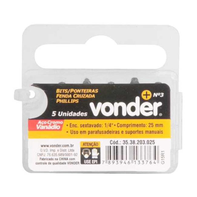 Jogo de Bits Phillips Encaixe 1/4