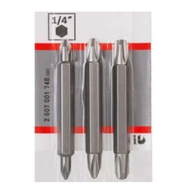 Jogo de Bits Phillips Nº 1/2/3 x 60mm Encaixe 1/4