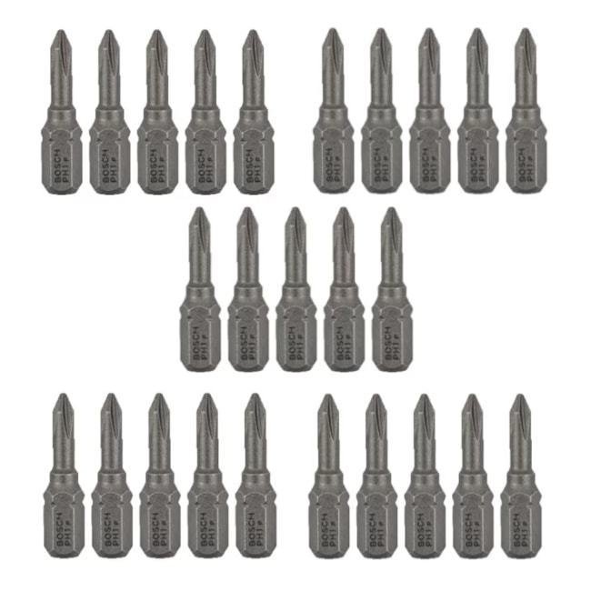 Jogo de Bits Phillips Nº1 x 25mm Encaixe 1/4