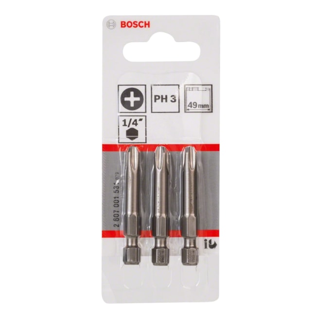 Jogo de Bits Phillips Nº3 x 49mm Encaixe 1/4