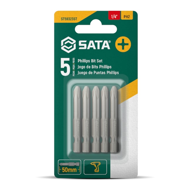 Jogo de Bits Phillips N2 x 50mm Encaixe 1/4