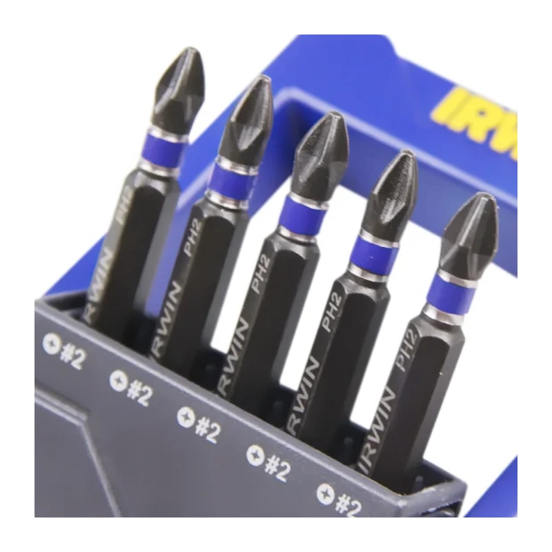 Jogo de Bits Phillips PH2 Power Impact com 5 Peças 1865325 IRWIN