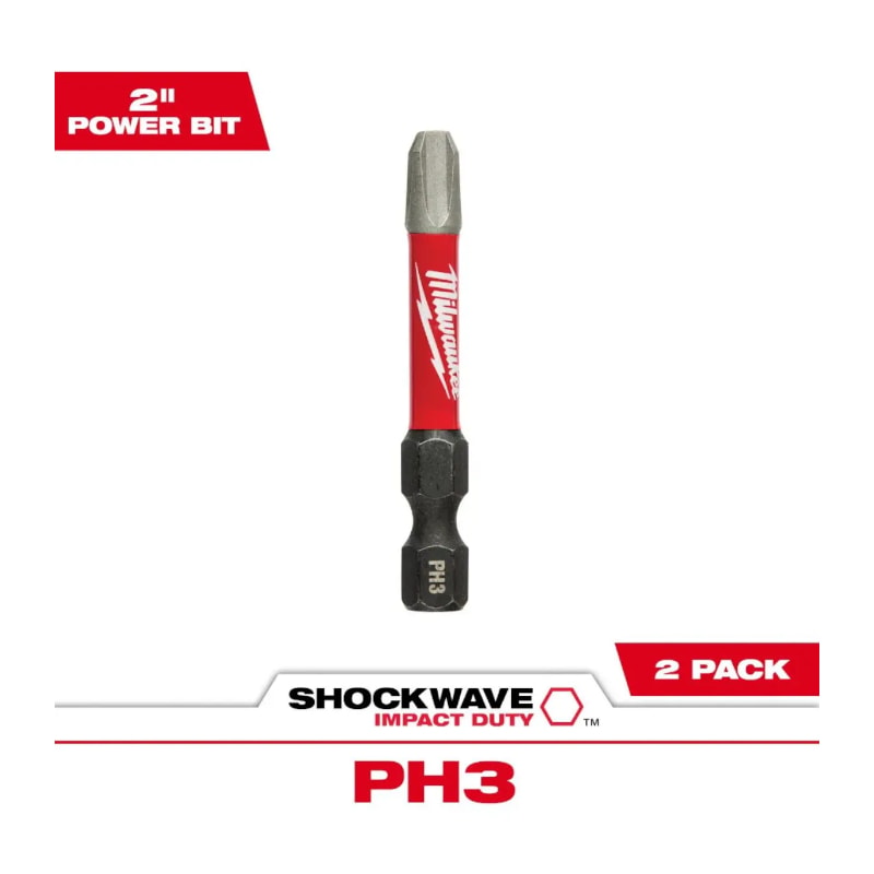 Jogo de Bits Phillips PH3 X 50mm Shockwave com 2 Peças 48-32-4963