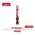 Jogo de Bits Phillips PH3 X 50mm Shockwave com 2 Peças 48-32-4963 MILWAUKEE