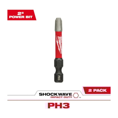Jogo de Bits Phillips PH3 X 50mm Shockwave com 2 Peças 48-32-4963 MILWAUKEE-d9f95dd5-2e41-4e40-bdf7-b27a4b04e541