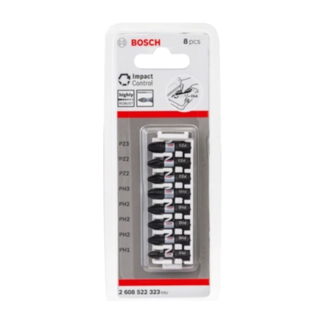 Jogo de Bits Phillips/Pozidriv Encaixe 1/4